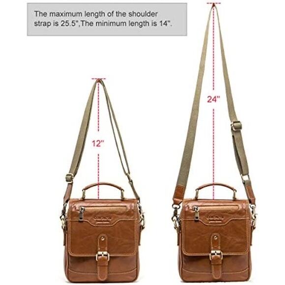 Stylish Contacts Genuine Leather Messenger Bag Perfect for Everyday Adventures! - Picture 6 of 11